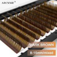 Abonnie Dark Brown Eyelash Extension Mix 8-15mm Mink Individual Eyelash Lashes High Quality Color Natural Korean Eyelashs Cables