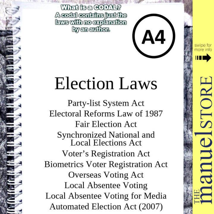 Codal Notebook (2023) Election Laws Omnibus Code Party-list ...