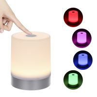 Night Light Portable USB Dimmable Warm White &amp; RGB Touching Control Bedside Table Desk Lamps for Bedroom Living Room