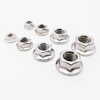 5-50pcs M3 M4 M5 M6 M8 M10 M12 High 316 Stainless Steel Hexagon Hex Head Serrated Spinlock Flange Nut Lock Nut DIN6923