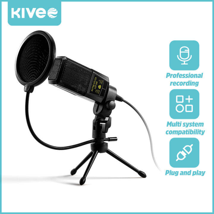 KIVEE US19 Condenser Microphone for Recording Vlogging Videoke Studio