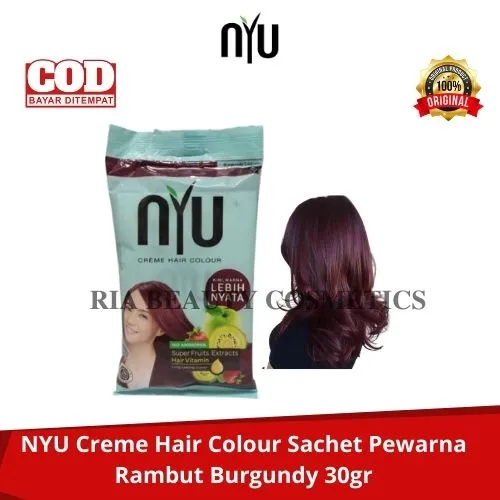 Nyu Creme Hair Colour Sachet Pewarna Rambut 30gr Pewarna Rambut Permanen Halal Cat Rambut Nyu Cat