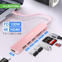 jianzhifen Lention USB C HUB 4K 30Hz ชนิด C เป็น HDMI 2.0 PD 100W อะแดปเตอร์สำหรับ Macbook Air Pro iPad Pro M2 M1อุปกรณ์เสริมสำหรับ PC USB ฮับ3.0