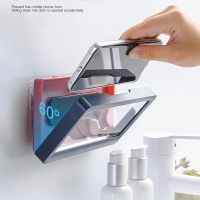 Wall-mounted storage box mobile phone storage storage box bathroom kitchen free punch storage box mobile phone holder Docks Stands