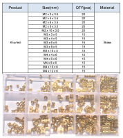 M3 M4 M5 M8ทองแดงแทรกอ่อนนุช Knurled ทองเหลืองฉีดอ่อนนุชแทรกกระทู้ปั้นคู่ผ่านฝัง Nutsert Assortment