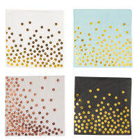 100pcslot Birthday Rose Gold Dot Napkins Disposable Paper towel Paper Napkins for Happy Birthday party Supplies