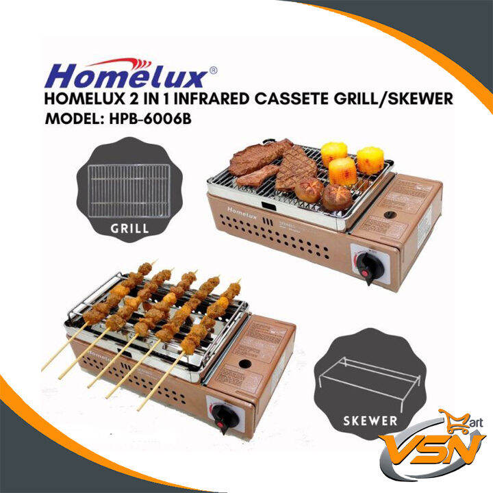 HOMELUX PORTABLE BUTANE GAS BBQ infrared COOKER STOVE DAPUR Camping