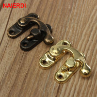 10PCS NAIERDI Small Antique Metal Lock Decorative Hasps Hook Gift Wooden Jewelry Padlock With Screws For Furniture Hardware