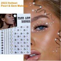 【YF】 DIYF01 Glitterjoy Pearl and Rhinestone Gem Face Hair Edge Trendy Makeup Sticker for Night Club Festival Party Rave