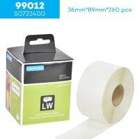 6ม้วน99012ป้ายกระดาษม้วนเข้ากันได้กับเทปฉลากเครื่องพิมพ์ Dymo 36*89มม. ป้ายสำหรับ DYMO Labelwriter LW-450เครื่องเทอร์โบ450