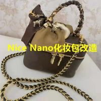 suitable for LV nicenano silk scarf tied cosmetic bag custom wear leather chain shoulder strap nicenano liner accessories