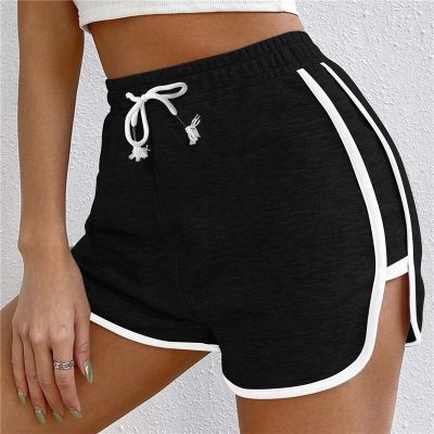 Women Casual Sports Shorts Solid Color Elastic Waist Wide Leg Shorts Female Tracksuit Workout Bottoms Shorts Female