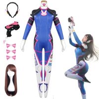 【Ready Stock?】 Anime Game Dva Cosplay Costume Zentai Suit Bodysuit 3D Printing Spandex Jumpsuits Female Adult D.Va Cos