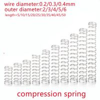 20pcs wire diameter 0.2mm 0.3mm 0.4mm Stainless Steel Compression Spring 304 SUS Compressed Spring Y-Type Rotor Return Spring