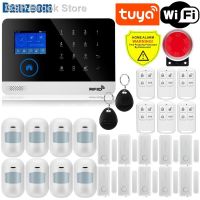 Hoteltuya-Sistema De Alarme Residencial Painel Sensível Ao Toque Wi-Fi Gsm Sem Fio Controle App Compatível Com Alexa