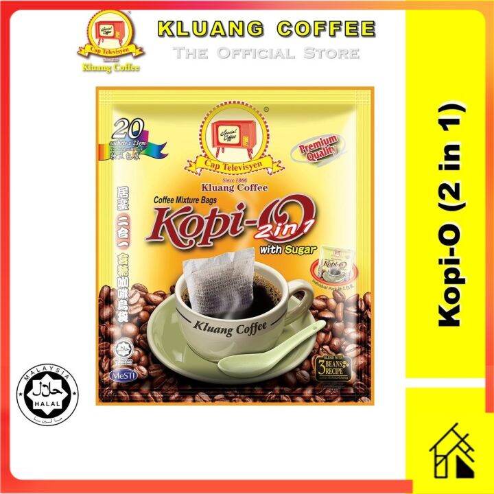 Kluang Coffee Cap Televisyen Kopi O 2in1 (20 individual sachets x 1 ...