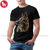 German Shepherd Tshirt Fun 100 Percent Cotton Short-Sleeve T Shirt Printed Beach Tee Shirt Mens Big