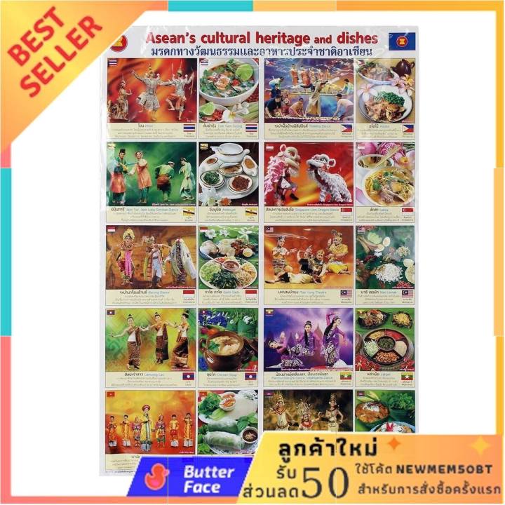 โปสเตอร์กระดาษ-อาหารชาติอาเซียน-รุ่น-4737-ของดีมากแม่-สื่อการเรียนการสอน-poster-paper-asian-food-major-education-media