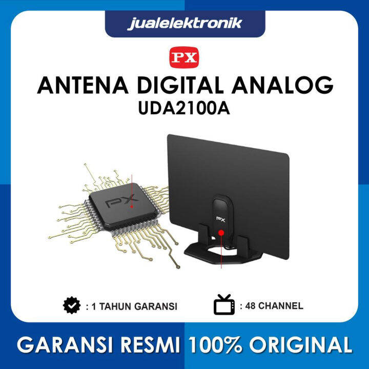 PX UDA2100A Antena TV Dinding Digital Analog Indoor DVB-T2 + Booster PX ...