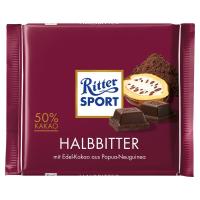 Chocolate Ritter sport   รส Dark Chocolate 50% Net:100 g. BBF 26/02/24