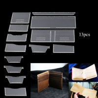 13 Pcs Acrylic Wallet Stencil Set Folded Template Leather Handmade Craft Sewing Pattern Stencil Sew Tool Accessory New DIY