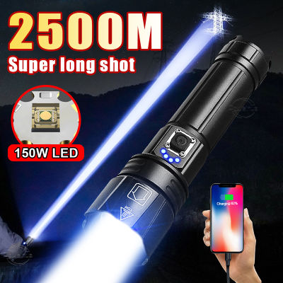 Newest 150watts Powerful LED Flashlight USB Rechargeable Torch light XHP220 High Power Led Tactical Flash lights Camping Lantern