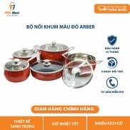 Bộ nồi khum đỏ Arber 5 món cao cấp, inox cao cấp bảo hành chính hãng.