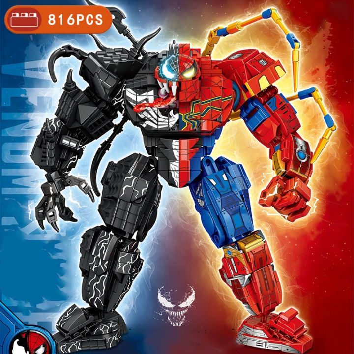 ของขวัญสำหรับเด็กรุ่น-marvel-ภาพยนตร์ซุปเปอร์ฮีโร่-carnage-battle-venom-vs-สไปเดอร์แมนบล็อกตัวต่อหุ่นชุดตัวต่อ-kids-toys