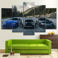 JDM Supra Nissan Skyline NSX Car Wall Art,ไม่มีกรอบ,โปสเตอร์ผ้าใบ5ชิ้น,เหมาะสำหรับตกแต่งบ้าน,ตกแต่งห้องนั่งเล่น,เพิ่มความสง่างาม