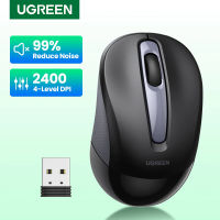 UGREEN เมาส์ไร้สาย Ergonomic Shape Silent Click 2400 DPI สำหรับ แท็บเล็ตคอมพิวเตอร์แล็ปท็อป PC Mice Quiet 2.4G เมาส์ไร้สาย