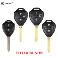 KEYYOU 2/3/4 Buttons Remote Car Key Case Shell FOB For Toyota Camry RAV4 Yaris Prado Tarago Corolla REIZ Crown Avalon Venza