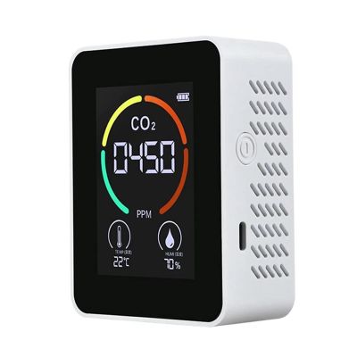 Temperature &amp; Humidity Meter, Air Quality Monitor, CO2 Detector, 3-In-1 Digital Air Pollution Carbon Dioxide Detector
