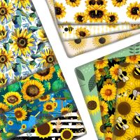 Free Shipping 50x145cm Spring Sunflower Patchwork Polyester Cotton/Pure Cotton Fabric Tissue Sewing Quilting Needlework Curtain