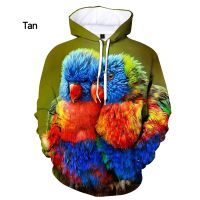 Sudadera con capucha con estampado 3D de loro para hombre, Sudadera con capucha informal de animales, de manga larga, con personalidad, nueva moda