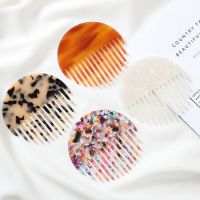 4mm Anti-static Wide Tooth Round Comb For Women ​acetic Marble Portable Acetate Plate Hair Brush Comb