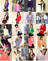 เสื้อคลุมไหมพรมคาดิแกน cardigan กระดุมมุก(สีเขียวมิ้นเข้ม)