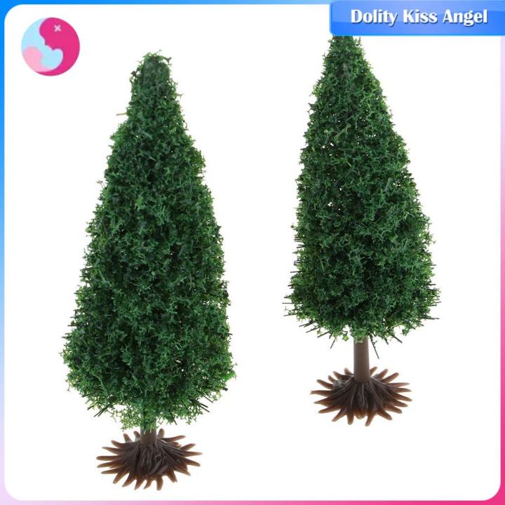 dolity-10ชิ้นโมเดลหญ้าต้นไม้ภูมิทัศน์ป่าไม้ต้นคริสต์มาสตั้งโต๊ะประดับหิมะพื้นดิน