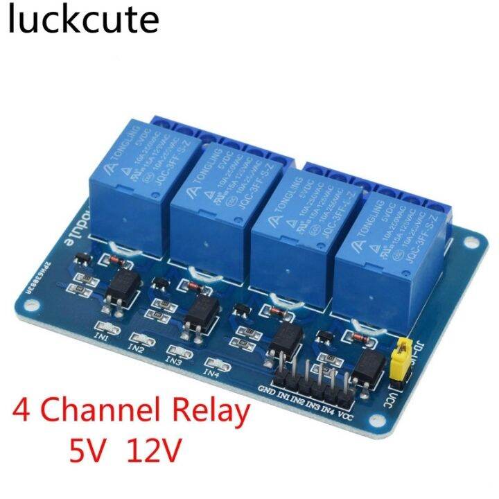 【Ready Stock】 5V 12V 4 Channel Relay Module Shield For Arduino ARM PIC ...