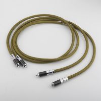 Top Quality rca jack cable audio OFC pure copper plated silver double shield 2 core 2 RCA to2 RCA Audio Cable Line Wire