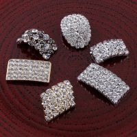 10pcs/lot Newborn Rectangle Metal Flatback Crystal Button For Craft Bling Alloy Rhinestone Button for Grils Hair Accessories Haberdashery