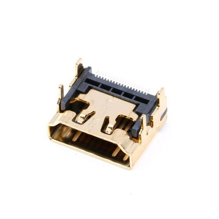 แจ็คตัวเมีย-ขั้วต่อหลอดไฟ-led-ที่เข้ากันได้กับ-hdmi-10ชิ้น-5ชิ้น19pin-19-p-smt-smd-มุมขวา90องศาชุบทอง-hd-19ขา