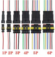 1set AMP 1P 2P 3P 4P 5P 6P Way Waterproof Electrical Auto Connector Male Female Plug with Wire Cable harness for Car MotorcycleWires Leads Adapters