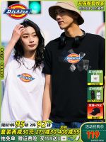 ☌□♦Dickies เสื้อยืดแขนสั้นพิมพ์ลาย,7361เสื้อผ้าคู่ผ้าฝ้ายใส่สบายแขนยาวทรงหลวมฤดูร้อน