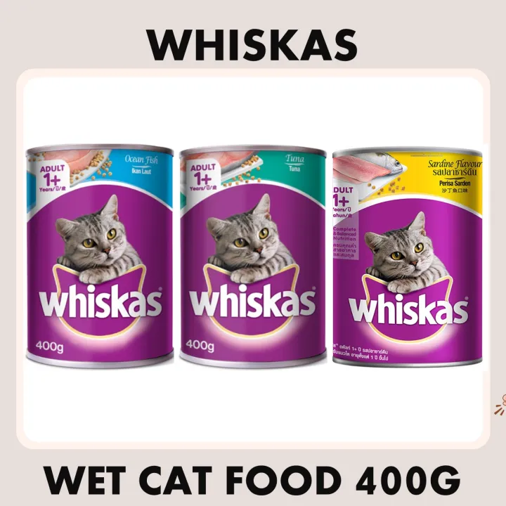 Whiskas Wet Cat Food In Can 400g Adult Tuna, Ocean Fish Lazada PH