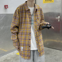 Casual Plaid Shirts Men 2022 Japanese High Quality Clothing Streetwear Lapel Long Sleeve Plaid Top Male Harajuku Retro Blouses