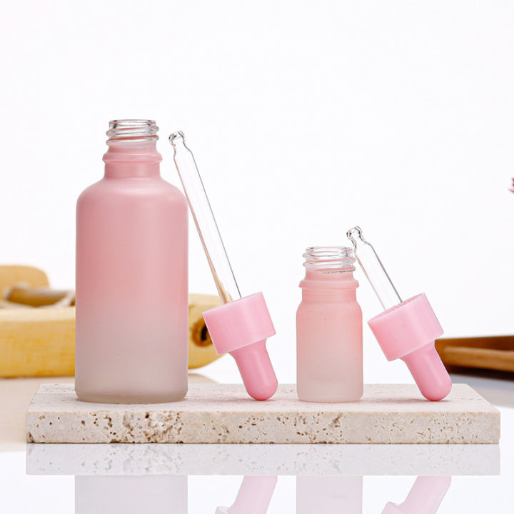 pink-oil-storage-bottle-pink-oil-diffuser-bottle-refillable-pink-glass-bottle-cosmetic-dropper-bottle-in-pink-gradual-pink-essential-oil-dispenser