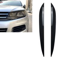 for -Touareg 2010-2018 Car Sticker Front Headlights Eyebrow Eyelid Trim Cover Accessories ABS