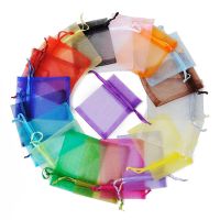 【LZ】▤  Sacos de Organza com Cordão para Exibição de Jóias Bolsas para Casamento e Festa Doces e Brinco Embalagem 10 PCs 20 PCs 50 PCs 100PCs 7x9cm