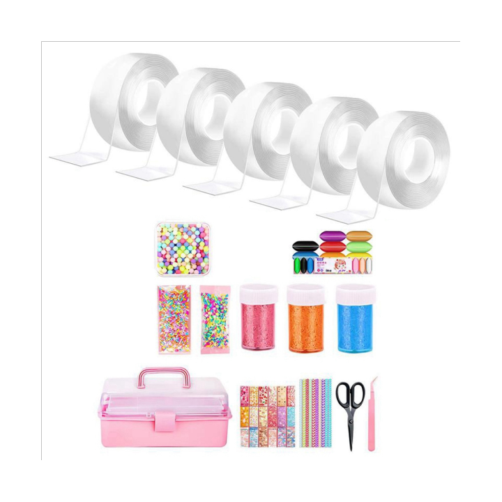 Nanos Bubble Balloon Tape Kit with Glitter Tweezer Fidget DIY Elastic
