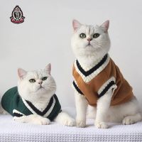 Cat Dog Sweater Pullover Winter Pet Clothes for Small Dogs Cat Vest Puppy Jacket Pet Cat Clothing Kitty Costume Preppy Style Clothing Shoes Accessorie